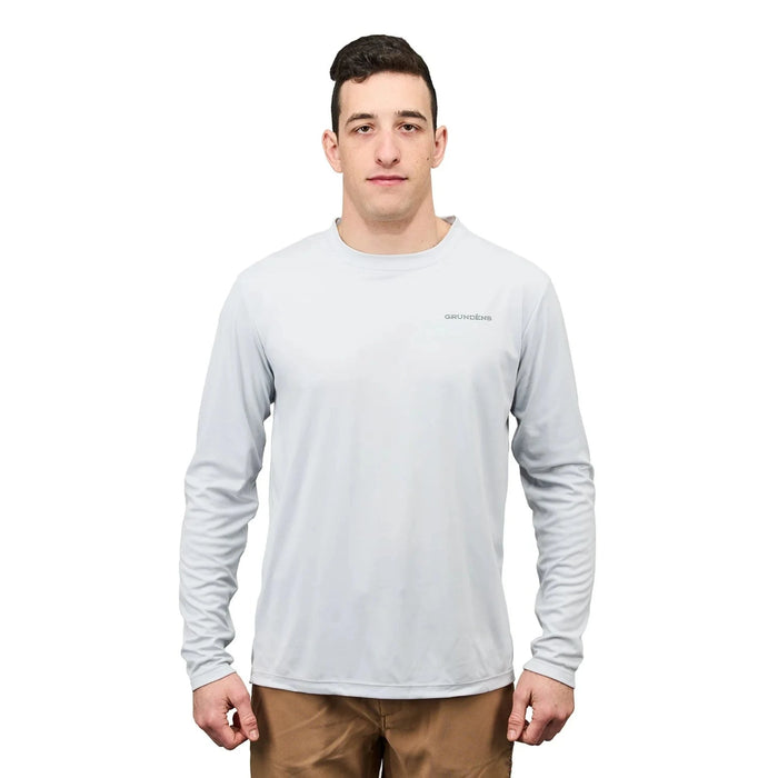 Grundéns Logo Anchor LS Tech Tee Grey Mist