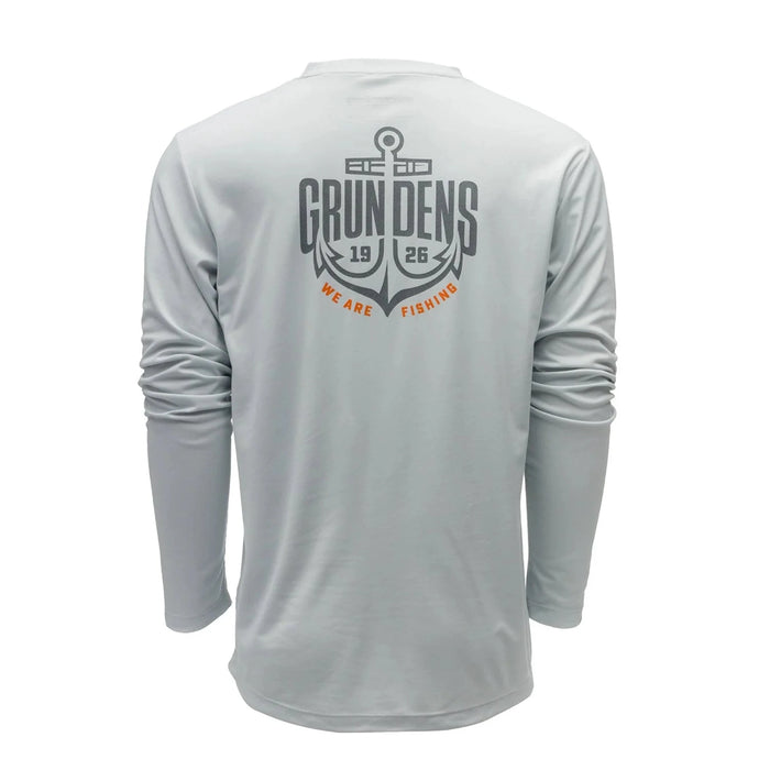 Grundéns Logo Anchor LS Tech Tee Grey Mist