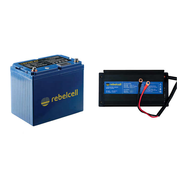 Rebelcell 12V100 AV li-ion Battery med Rebelcell 35A laddare