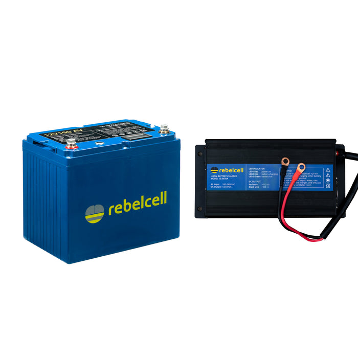 Rebelcell 12V190 AV li-ion Battery med Rebelcell 35A laddare